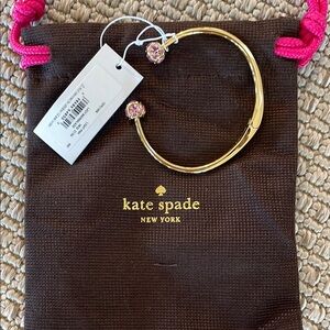 Kate Spade Gold Bracelet with Pink Accents